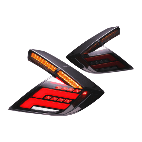 Top Gear Motors Smoked LED Tail Light Assembly Pair for 2017-2021 Honda Civic Hatchback and Civic Type R