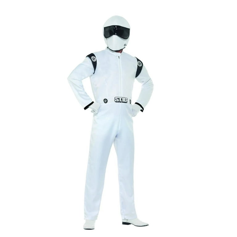 Top Gear The Stig Racing Driver Costume Adult White Jumpsuit Top Gear The Stig Racing Driver Costume Adult White Jumpsuit