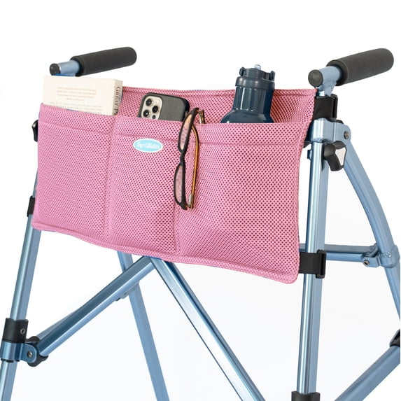Top Glides 5-Pocket Carry-All Pouch for Stander Folding Walkers (Pink)