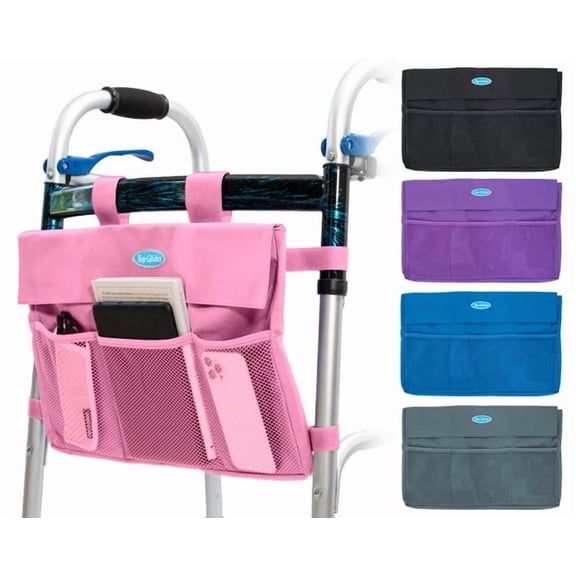 Top Glides Extra-Large Universal 6-Pocket Walker Bag/Tote/Pouch (Pink)