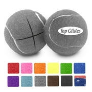 2PCS Top Glides Pre-cut Walker Tennis Ball Glides - 1 Pair (Gray)