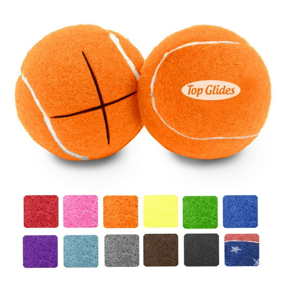 2PCS Top Glides Pre-cut Walker Tennis Ball Glides - 1 Pair (orange)