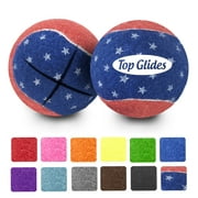 2PCS Top Glides Pre-cut Walker Tennis Ball Glides - 1 Pair Patriotic