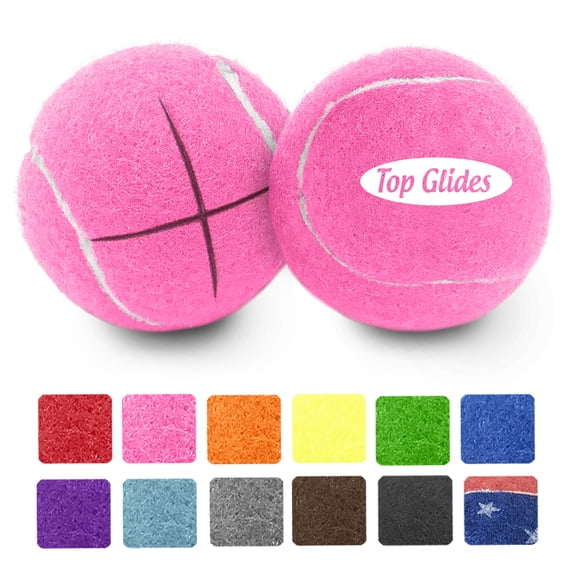 2PCS Top Glides Pre-cut Walker Tennis Ball Glides - 1 Pair (Pink)
