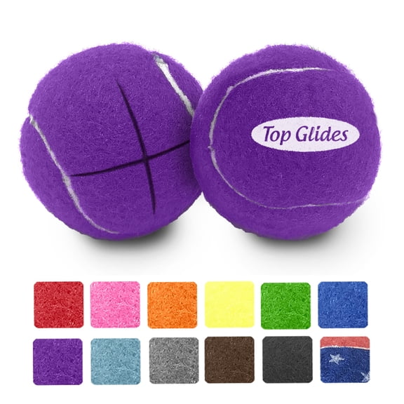 2PCS Top Glides Pre-cut Walker Tennis Ball Glides - 1 Pair (Purple)