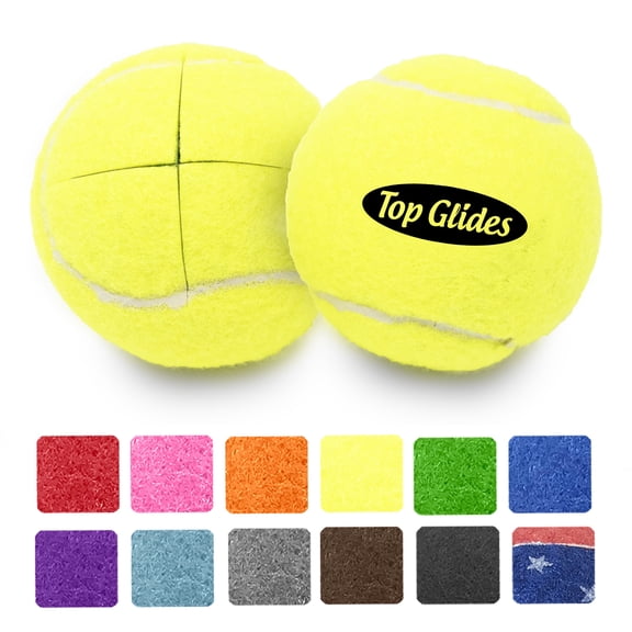 2PCS Top Glides Pre-cut Walker Tennis Ball Glides - 1 Pair (Yellow)