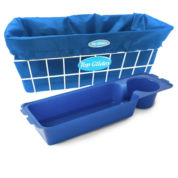 Top Glides Premium Wire Walker Basket Bundle with Washable Basket Liner and Tray, Blue