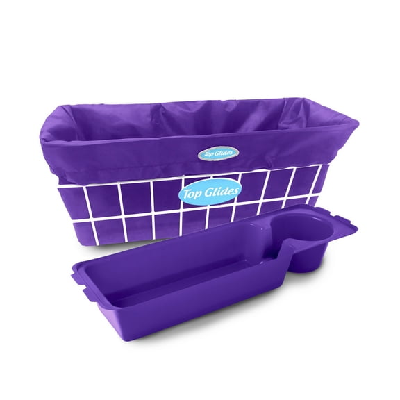 Top Glides Premium Wire Walker Basket Bundle with Washable Basket Liner and Tray, Purple