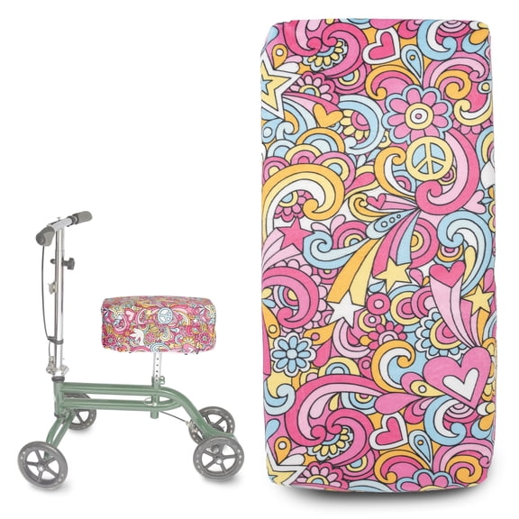 Top Glides Special Edition Memory Foam Universal Knee Walker Pad Cover (Peace)