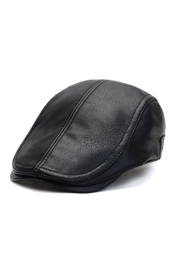 Top Grade Leather Newsboy Cap Hat Winter Beret Homme Hats Autumn Warm Flat Caps Vintage Boy Hat For Men ,Soft Feel