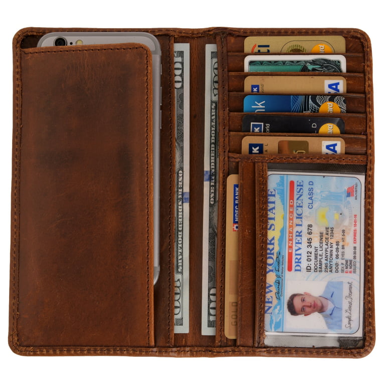 Leather ID Card Holder | ID Badge Holder Rustic Brown