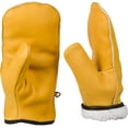 thumbnail image 1 of Top-Grain Cowhide Leather Chopper Mitts, Sherpa Lined Mitten Glove (Large Womens/Small Mens), 1 of 5