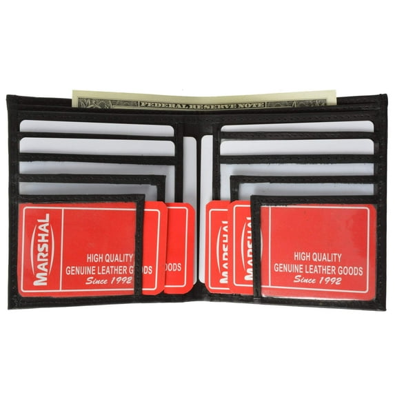 Top Grain Extra Capacity Leather Bifold Wallet with Credit Card Slots 3502 CF