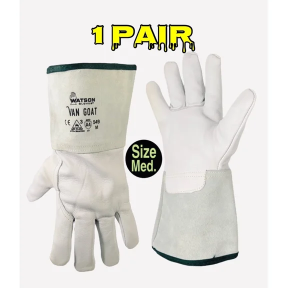 Top Grain Goatskin Aramid Lined Welder Work Gloves, Arc Flash Oil Cut Resistant