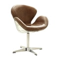 thumbnail image 1 of ACM-96553 - ACME Brancaster Accent Chair w/Swivel (1Pc), Retro Brown Top Grain Leather & Aluminum, 22" Seat Height, 1 of 2