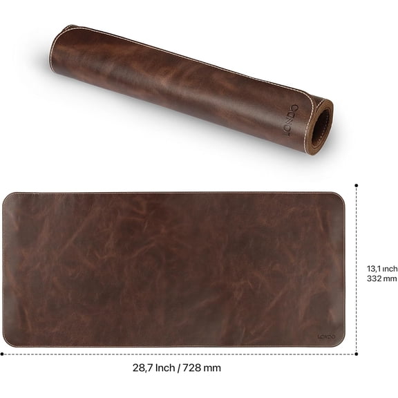 Top Grain Leather Extended Mouse Pad – Large Desk Mat for Office & Gaming, Smooth Writing Surface, Non-Slip Base, & Stylish Workspace Accessory