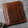 thumbnail image 1 of Top Grain Leather Portfolio Business Padfolio Document Organizer with Writing Pad Resume Interview Professional Zipper Writing Notepad Folder for Men Women, 1 of 9