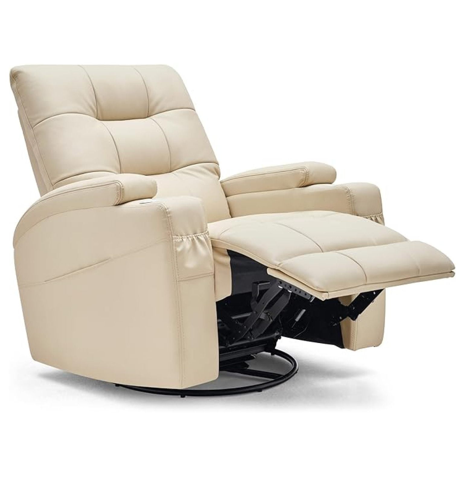 Top Grain Leather Recliner Chair, Oversized Swivel Rocker Recliners ...