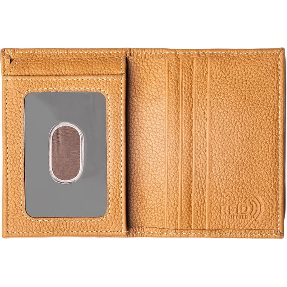 Top Grain Leather Wallet L-Fold Credit Card Holder RFID Blocking Wallets for Men by JTC