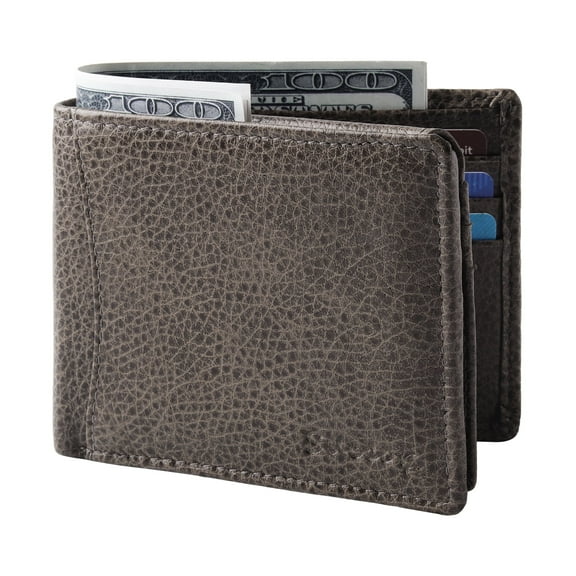 Top Grain Leather Wallet For Men | Olive Leather Wallet - Rfid Blocking - 9 Credit Card Holder Wallet - Middle Zip - Leather Bifold Wallet - By Succor