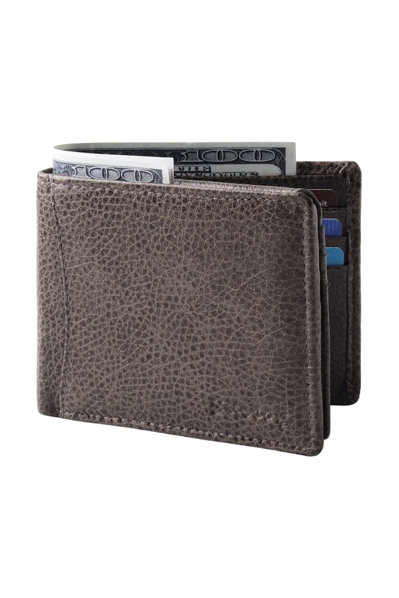 Top Grain Leather Wallet For Men | Olive Leather Wallet - Rfid Blocking - 9 Credit Card Holder Wallet - Middle Zip - Leather Bifold Wallet - By Succor