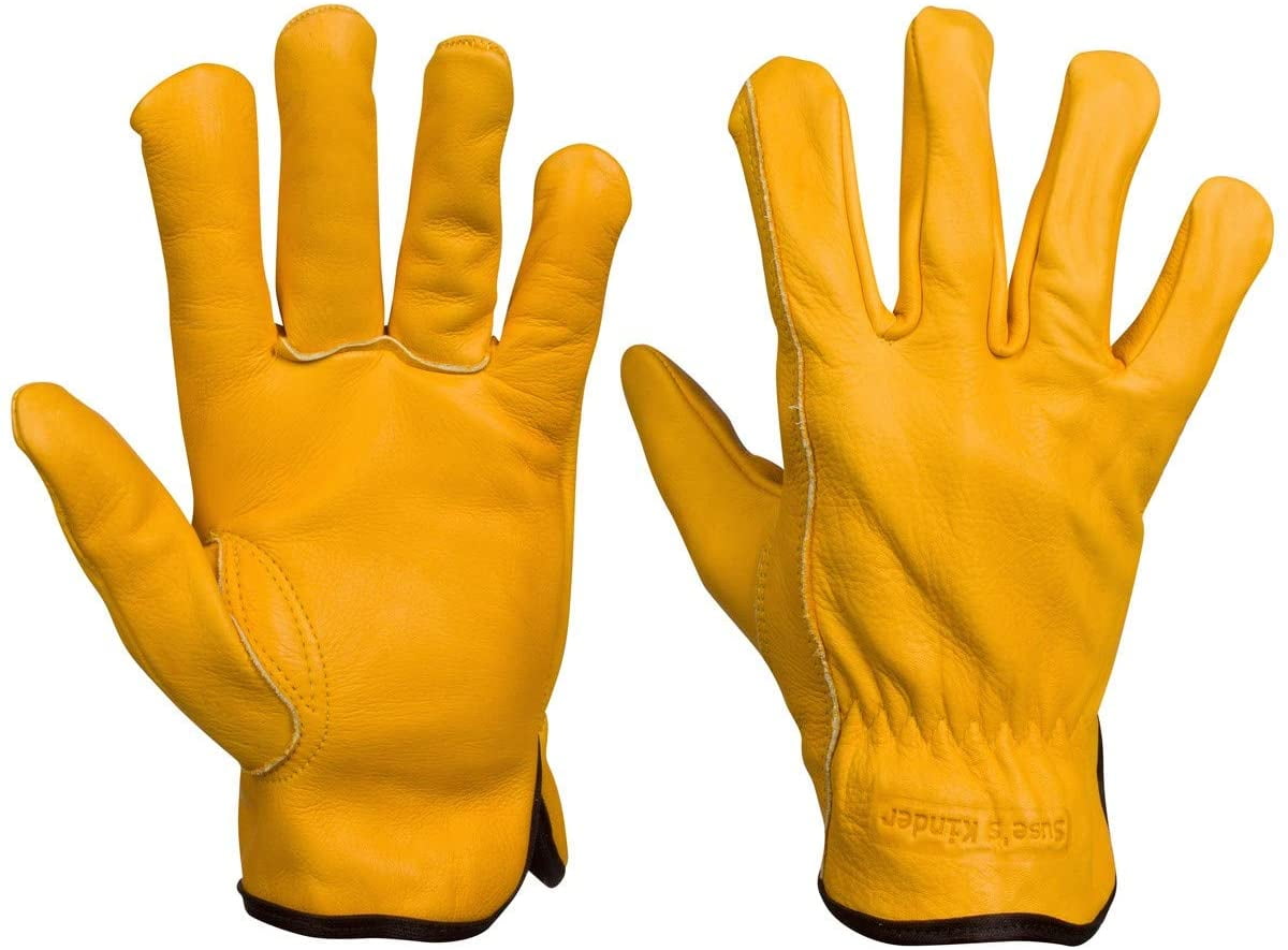 WZQH Leather Work Large Gloves for Men or Women, for Gardening, Tig/Mig  Welding, Construction, Chainsaw, Farm, Ranch, etc. Cowhide, Cotton Lined