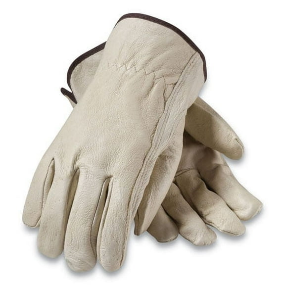 Top-Grain Pigskin Leather Drivers Gloves, Economy Grade, Medium, Gray | Bundle of 2 Pairs
