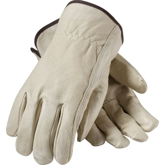 Top-Grain Pigskin Leather Drivers Gloves, Economy Grade, Medium, Gray | Bundle of 5 Pairs