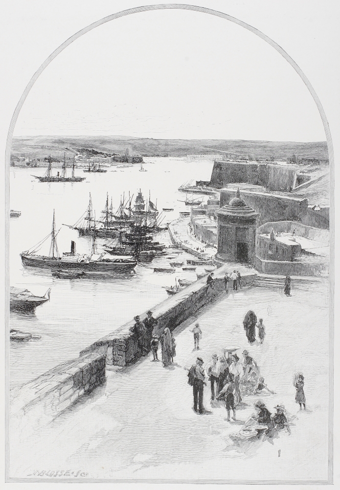 The Top Of The Grand Harbour Valletta Malta By Charles William Wyllie (1859-1923) From The Picturesque Mediterranean Circa 1890 Canvas Art - Ken Welsh Design Pics (12 x 17)