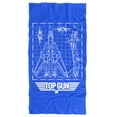 thumbnail image 1 of Top Gun Beach Towel, 30"x60" Plane Blueprint Beach Towel, 1 of 6