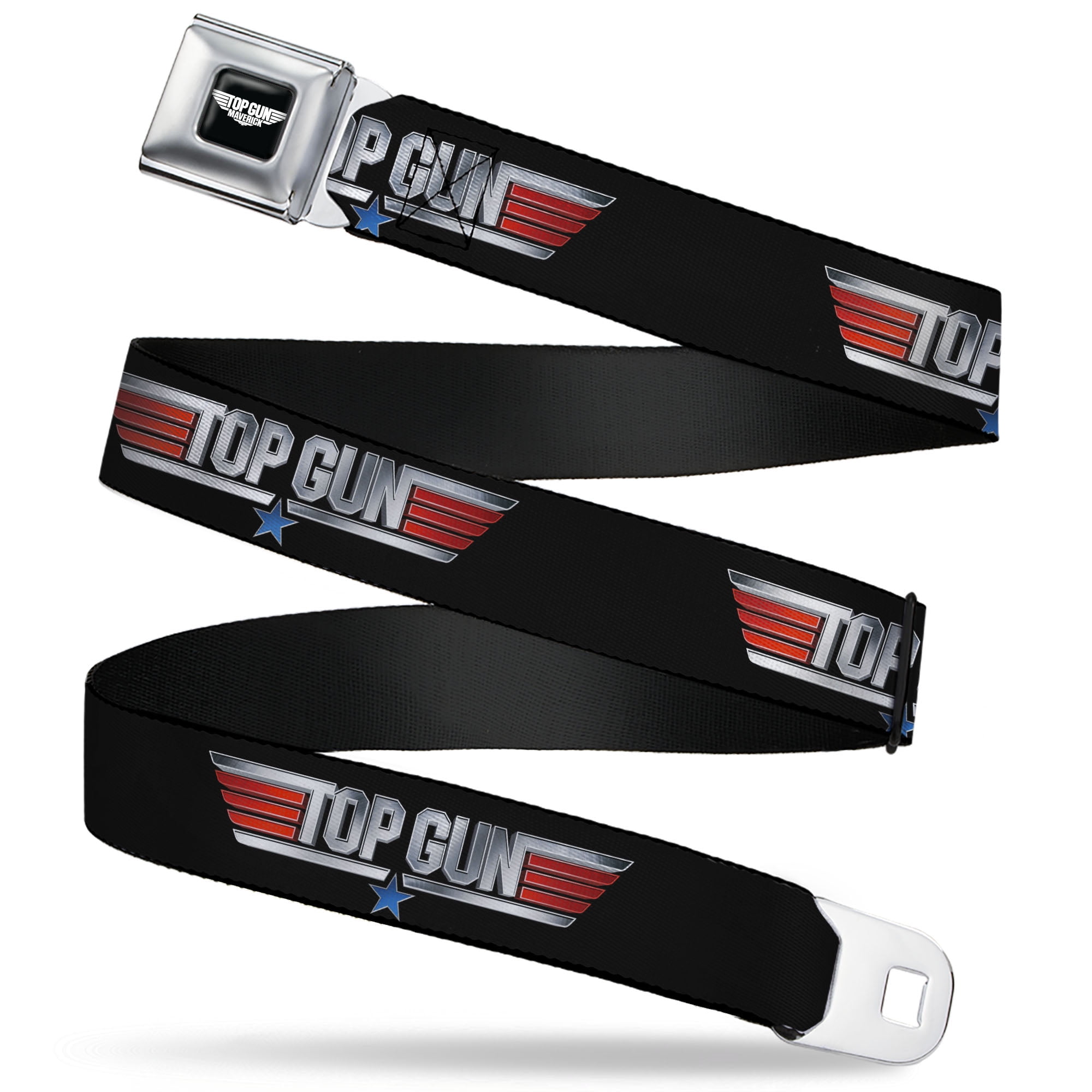 TOP GUN　バックル Top Gun Belt, Seatbelt Buckle Belt, Top Gun Title Logo Black
