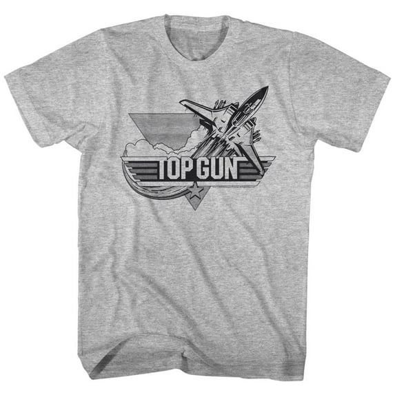 Top Gun Black Gray Heather Adult T-Shirt 5Xl