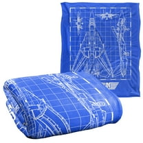 Top Gun Blanket, 50"x60" Plane Blueprint Silky Touch Super Soft Throw Blanket