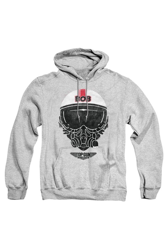 Top Gun Bob Helmet Adult Pull-Over Hoodie, Athletic Heather, Medium