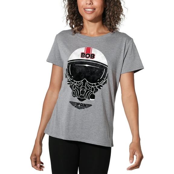 Top Gun Bob Helmet Women's Loose T-Shirt, Athletic Heather, 2X-Large