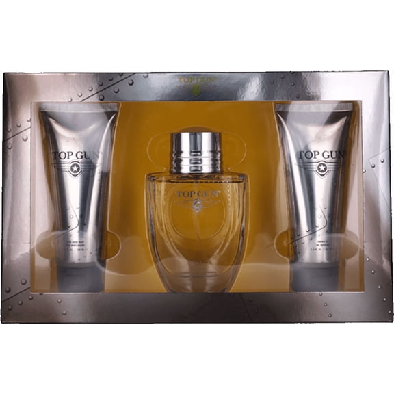 Top Gun Top Gun Chervon , 3 Pc Gift Set 3.4oz EDT Spray, 3.4oz After Shave Balm, 3.4oz Shower Gel