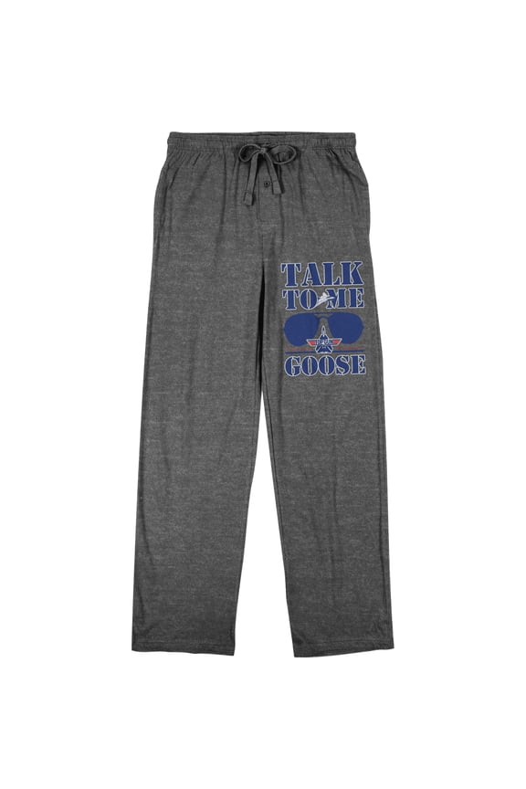 Top Gun Classic Logo Men's Graphite Heather Drawstring Sleep Pajama Pants-L
