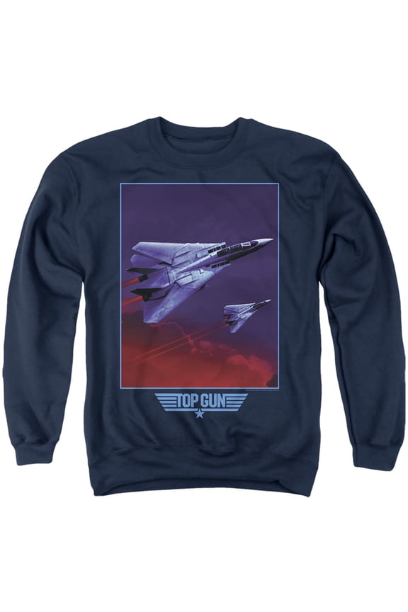 Top Gun Clouds Unisex Adult Crewneck Sweatshirt for Men and Women, Navy, Large