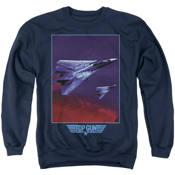 Top Gun Clouds Unisex Adult Crewneck Sweatshirt for Men and Women, Navy, Small