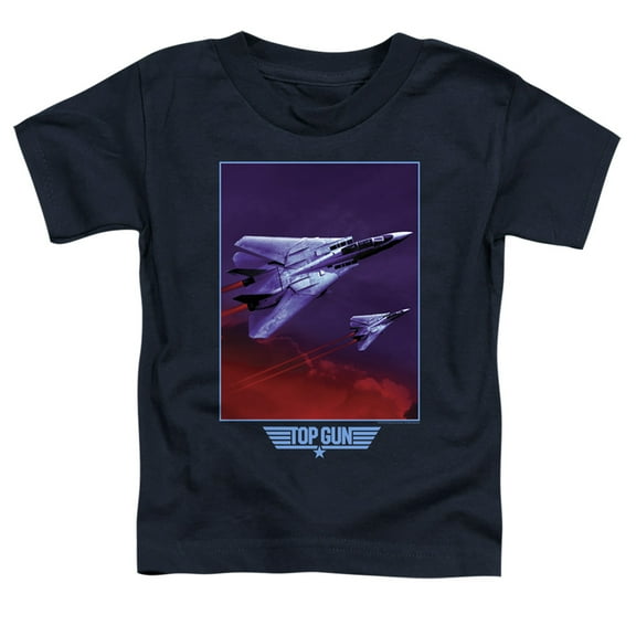 Top Gun Clouds Unisex Toddler T Shirt for Boys and Girls, Navy, Small (2T)
