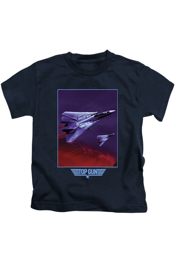 Top Gun Clouds Unisex Youth Juvenile T-Shirt for Girls and Boys, Navy, Large (7)