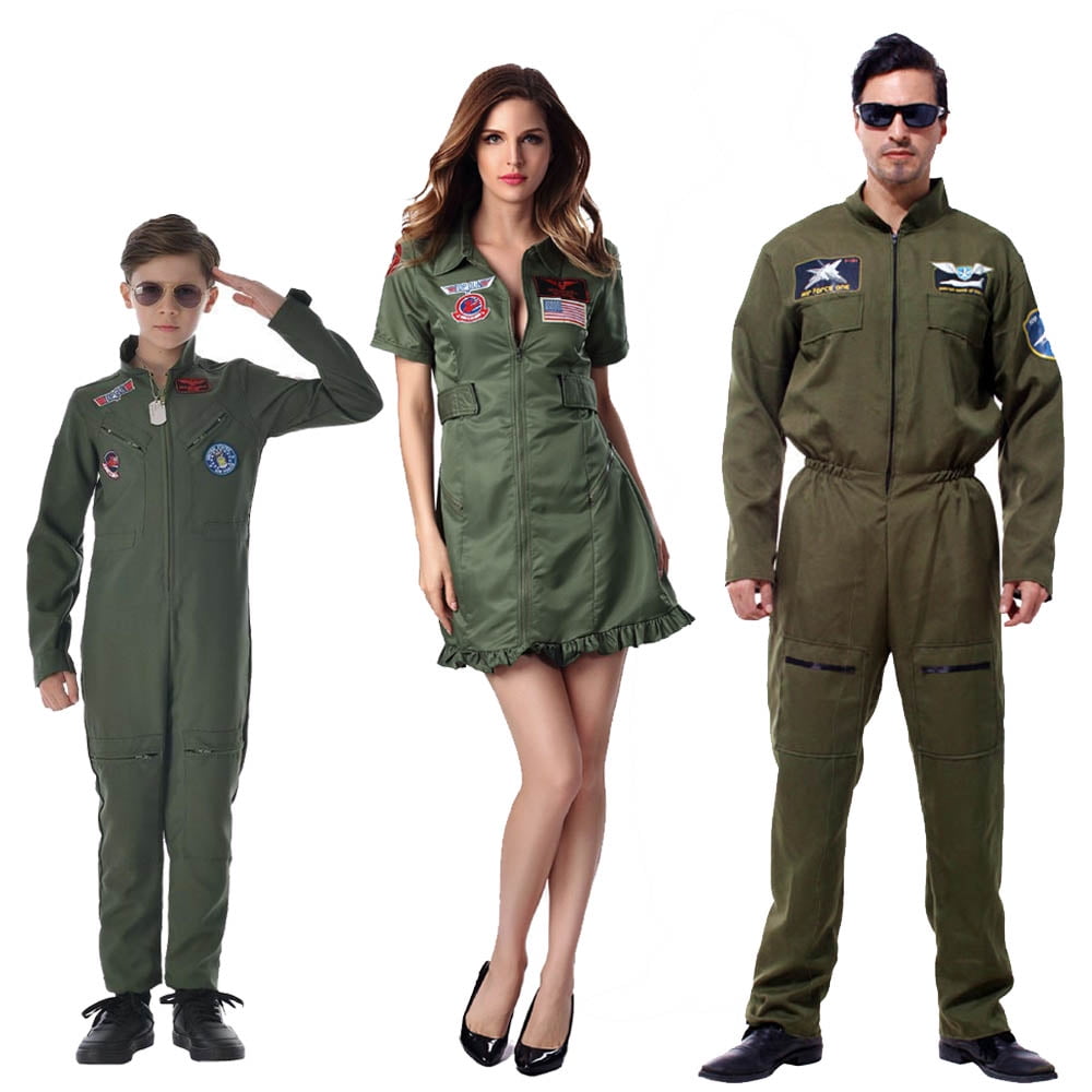 Top Gun Costume Gun Fighter Suit Costume Air Force Halloween Cosplay Jumpsuit