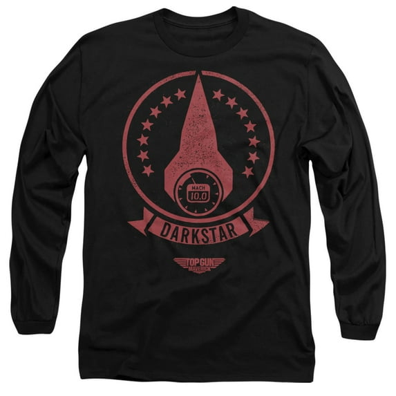 Top Gun Darkstar Logo Unisex Adult Long-Sleeve T Shirt, Black, Small