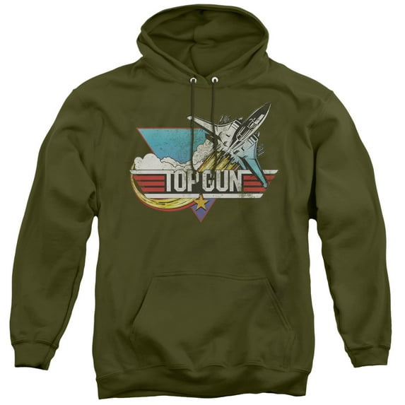 Top Gun Distressed Logo Unisex Adult Pull-over Hoodie for Men and Women, Small
