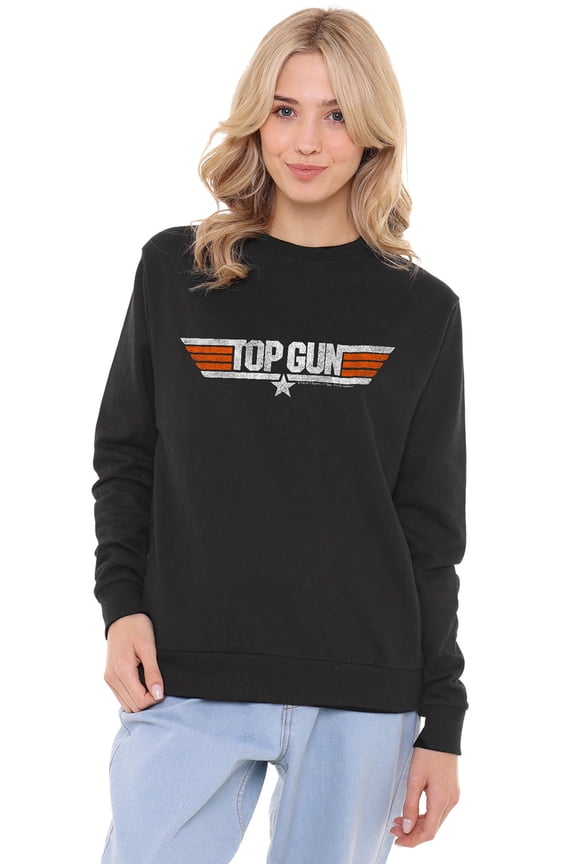 Distressed Logo Women's Crew Sweatshirt