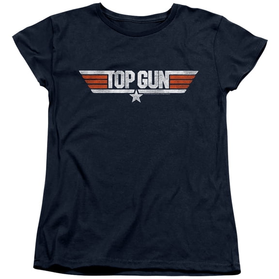 Top Gun - Distressed Logo - Women's Short Sleeve Shirt - Large