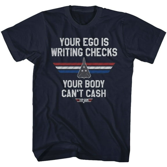 Top Gun Ego Check Navy Adult T-Shirt