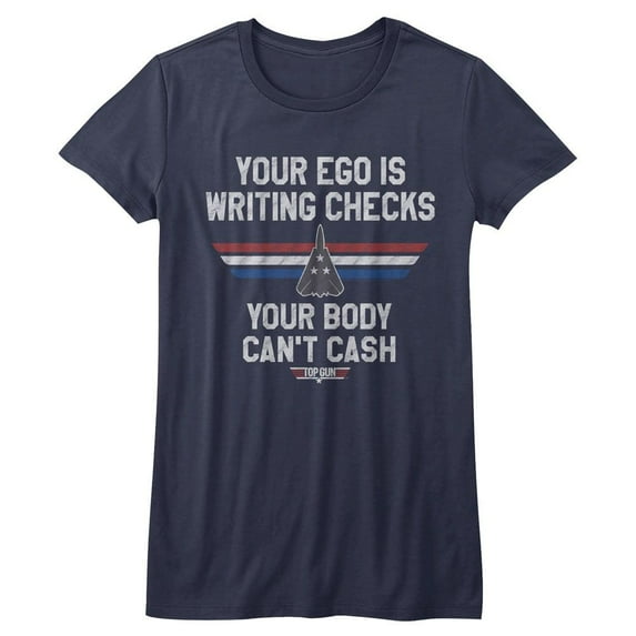 Top Gun Ego Check Navy Women's T-Shirt 2Xl
