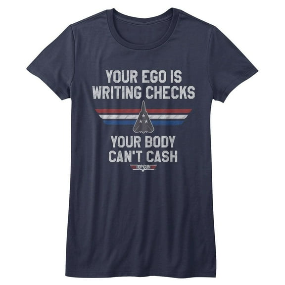 Top Gun Ego Check Navy Women's T-Shirt Xl