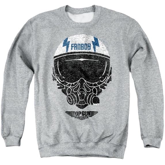 Top Gun Fanboy Helmet Unisex Adult Crewneck Sweatshirt, Athletic Heather, 2X-Large